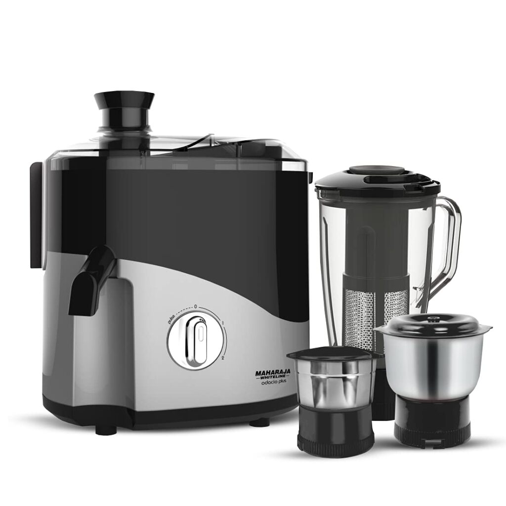 Maharaja Whiteline Odacio Plus 550-Watt Juicer Mixer Grinder with 3 Jars