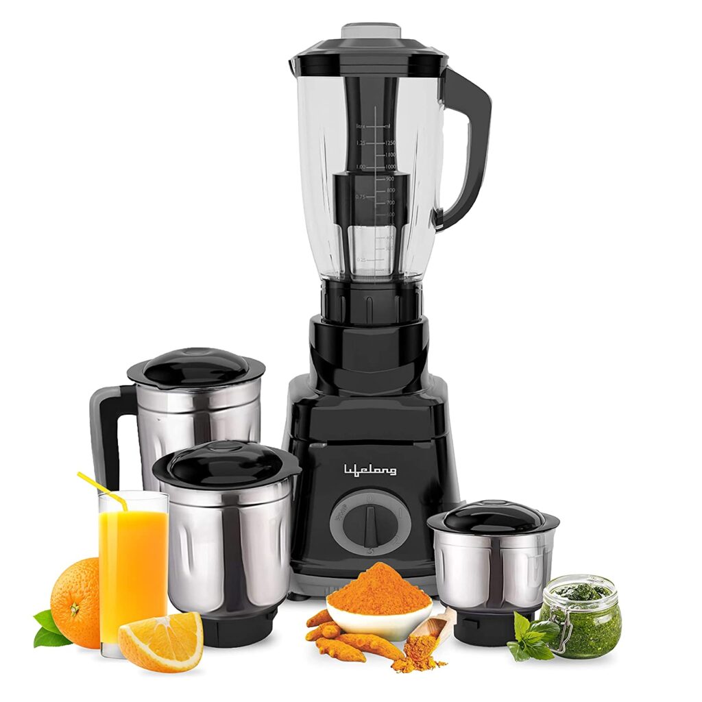 Lifelong 750 Watt Juicer Mixer Grinder, 4 Jars